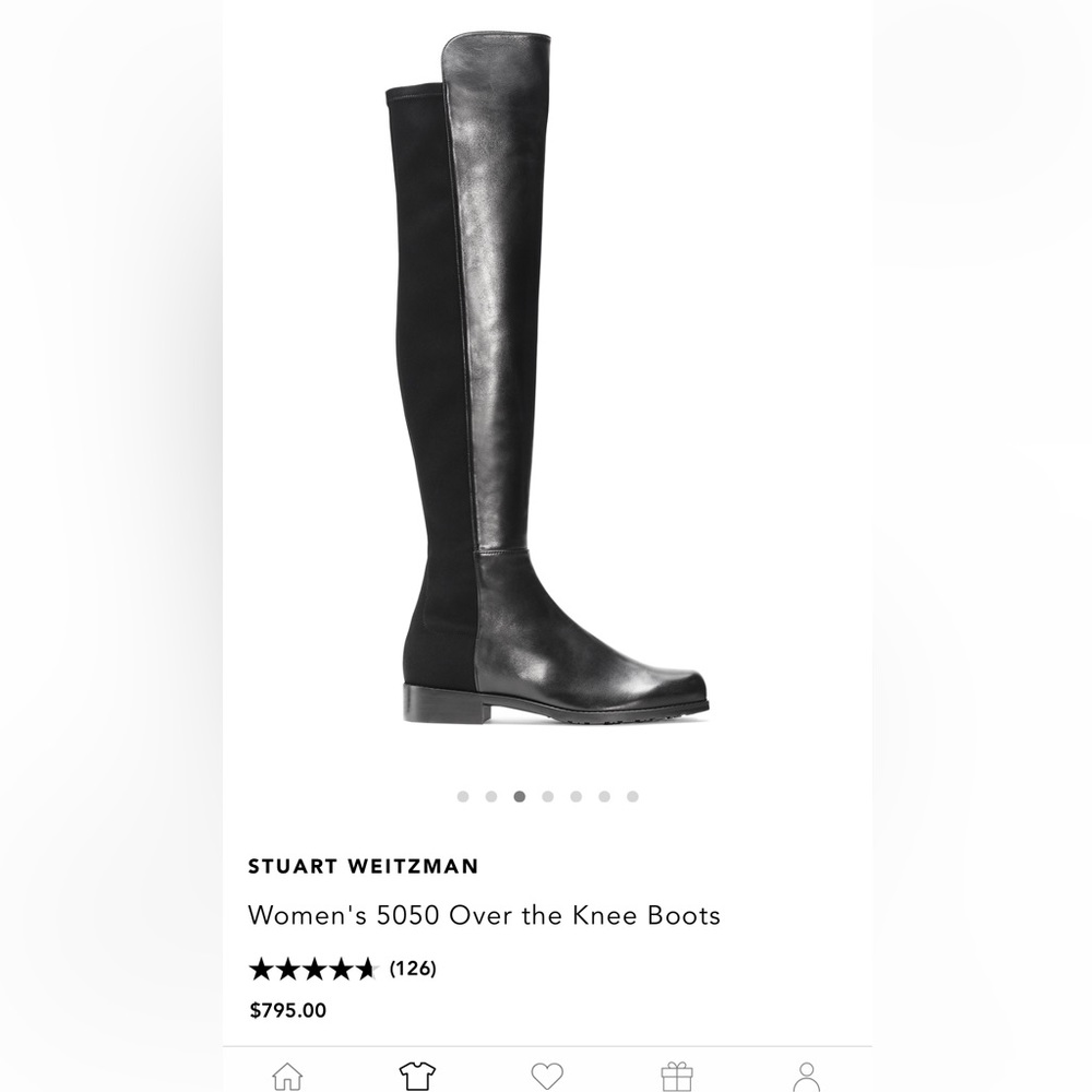 Stuart Weitzman 50/50 leather boot- black ($795 value)